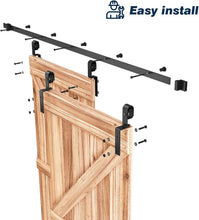 Load image into Gallery viewer, Smooth-Glide 9FT Bypass Barn Door Hardware with Heavy-Duty Steel Construction