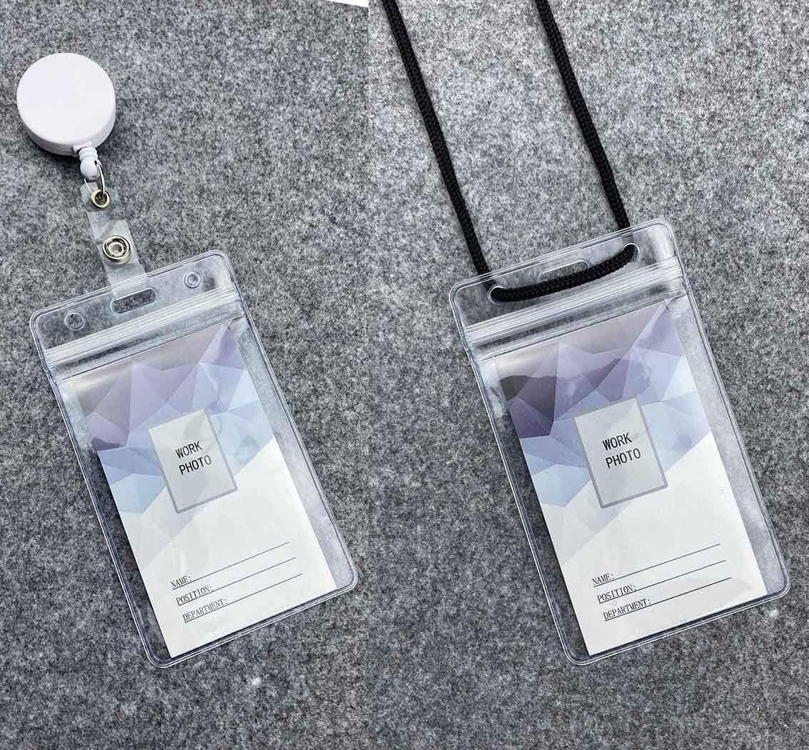 Vertical Clear ID Card Holders - Waterproof with Resealable Zipper - 400 Pcs