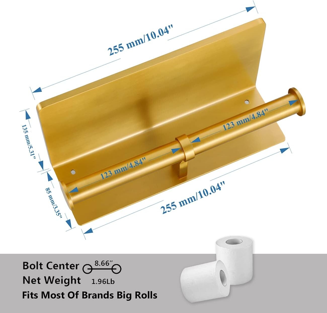 Elegant Wall-Mounted Double Roll Toilet Paper Holder with Shelf - Quick Install