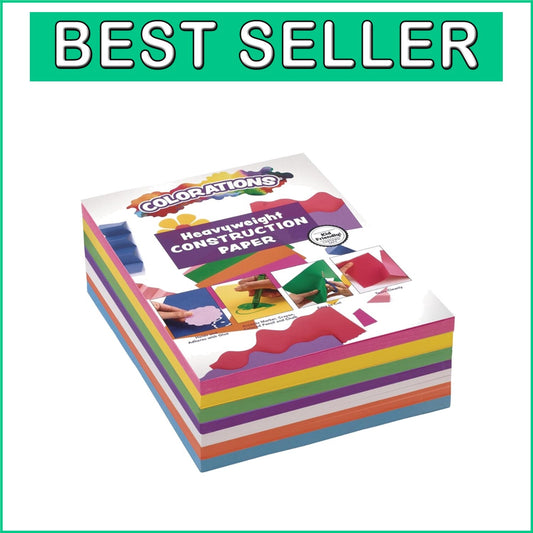Bulk 600 Sheets of Heavy-Duty 9x12" Kid's Construction Paper - 7 Bright Colors