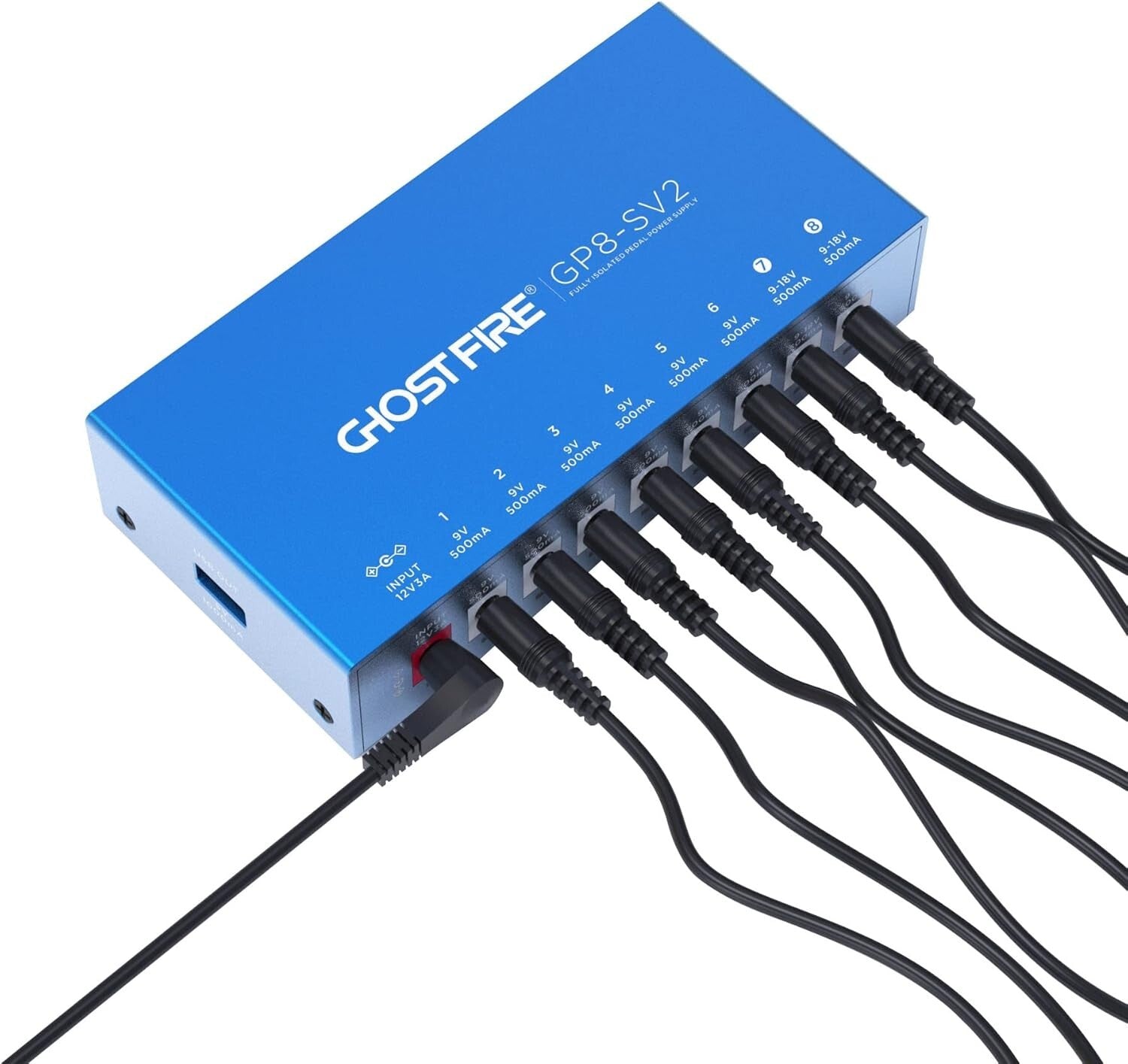 GHOST FIRE Compact Pedal Power Supply with 5V USB - Short Circuit Protection