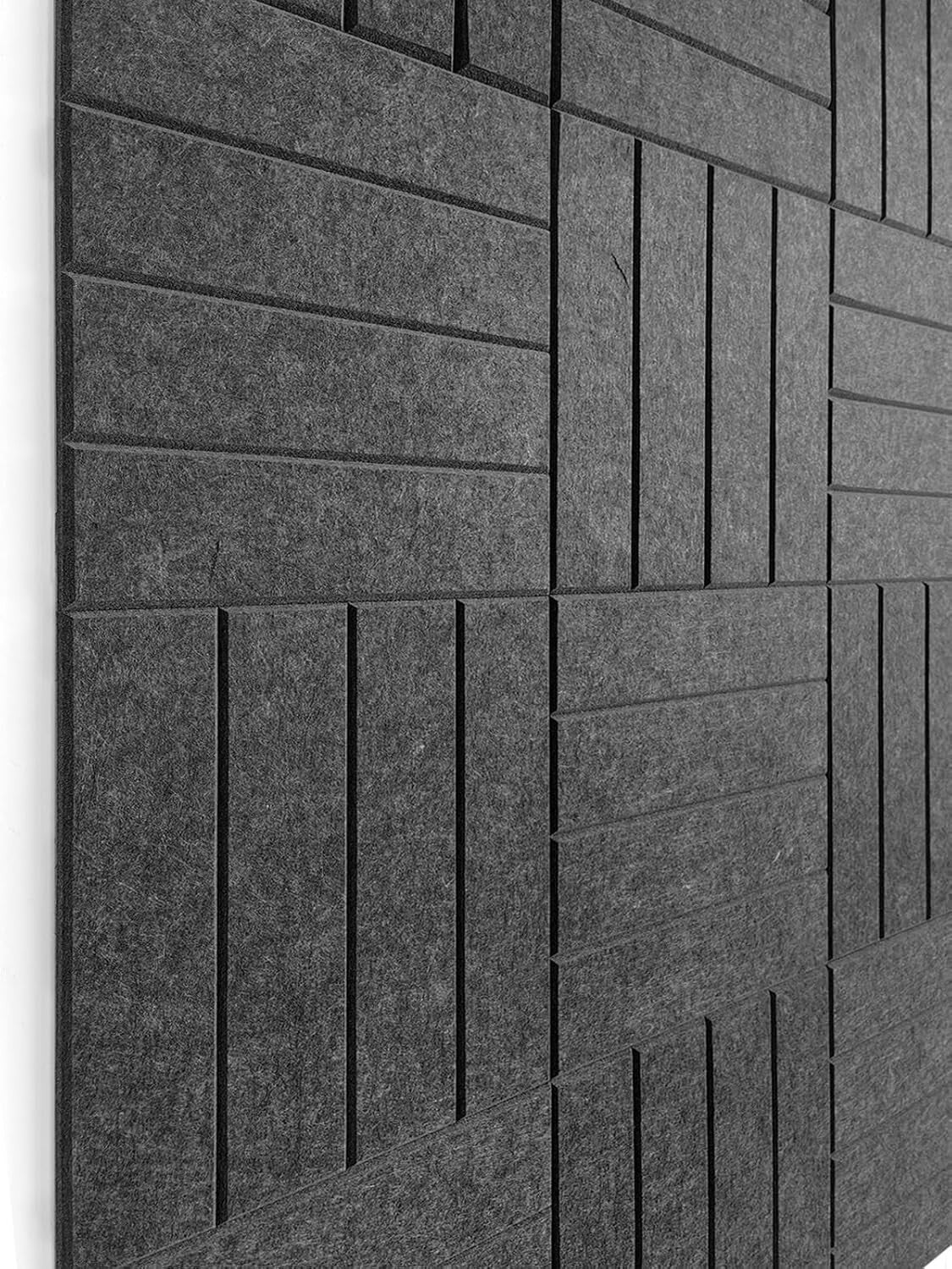 Elegant 12-Pack Felt Wall Tiles - Large Bulletin Board Alternative in Gray Black