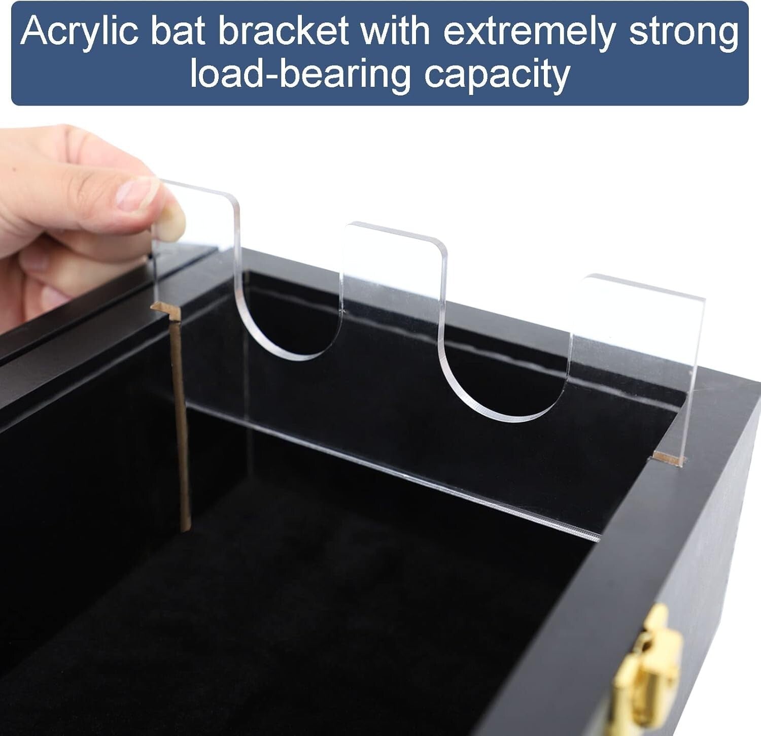 Premium 2-Bat Wooden Display Case with Acrylic & Velvet - Horizontal or Vertical