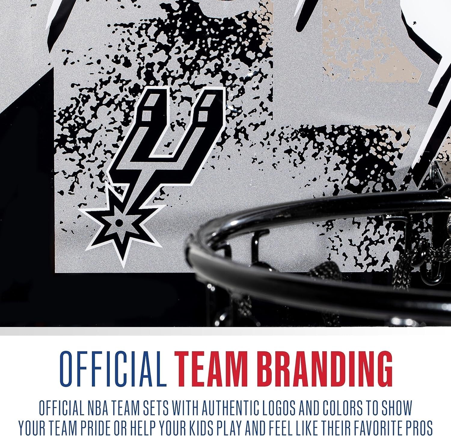 San Antonio Spurs Over the Door Mini Basketball Hoop Set - Indoor Fun for Kids