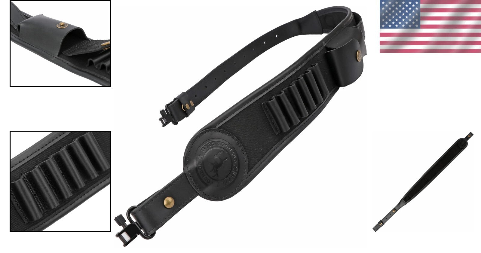 Elegant Canvas Rifle Sling with Shell Holder - Durable & Non-Slip Design