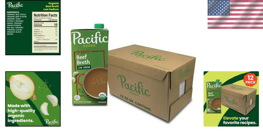 Nutritious Low Sodium Beef Broth, 32oz Cartons - 12 Pack for Everyday Use