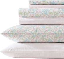 Load image into Gallery viewer, Chic Jaynie Pink Queen Sheet Set - Premium Cotton, Deep Pocket &amp; 4 Pillowcases
