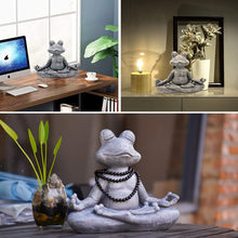 Load image into Gallery viewer, Intricate 12.5" L Meditating Frog Statue - Unique Gift for Zen Garden Lovers