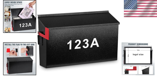 Large Capacity Wall Mailbox - Rust-Resistant with Easy Installation & Flag