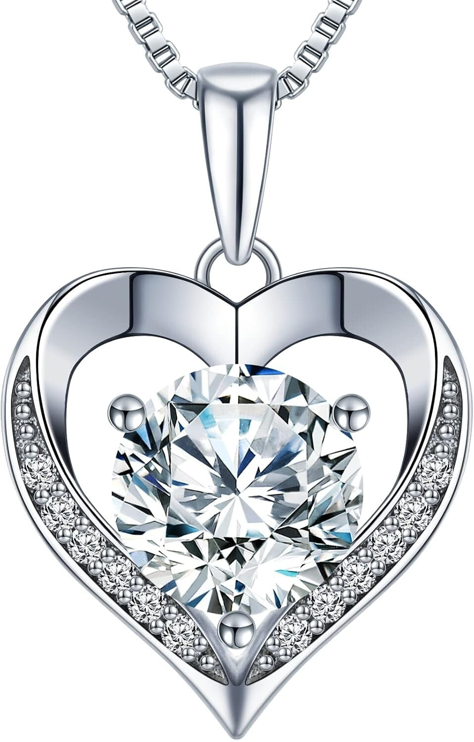 Engraved 'I LOVE YOU' Heart Pendant - Moissanite Jewelry for Special Occasions
