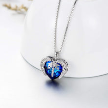 Load image into Gallery viewer, Nursing School Graduation Gift: Sterling Silver Pendant with Angel Heart Charm