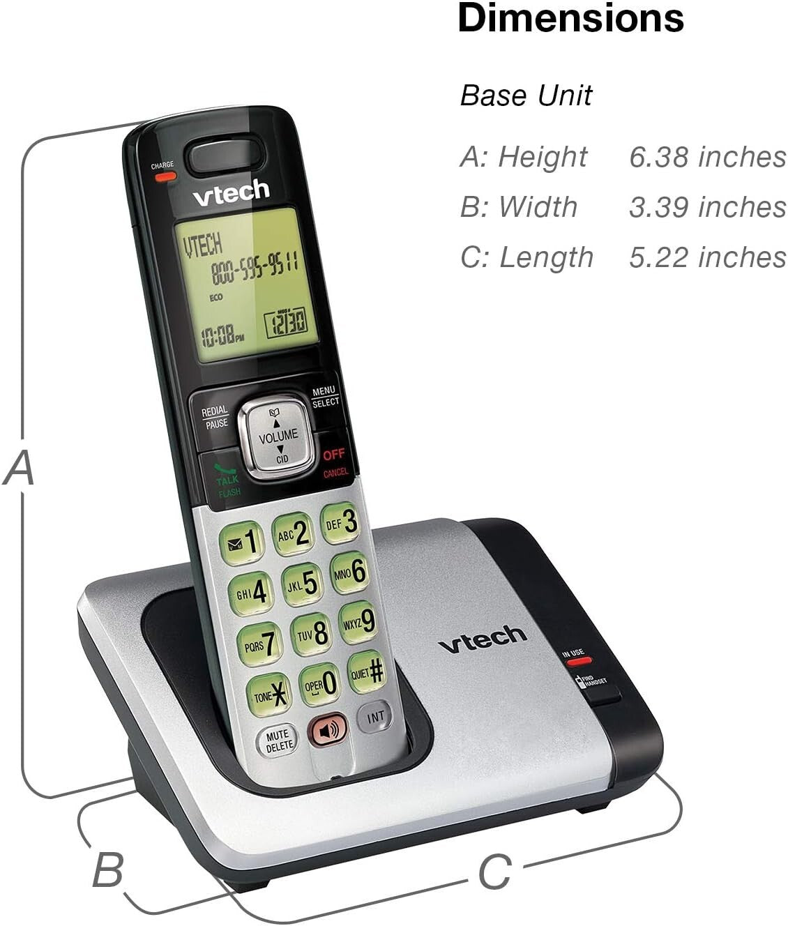 Expandable 2-Handset Cordless Phone - Caller ID, Backlit Display & ECO Mode