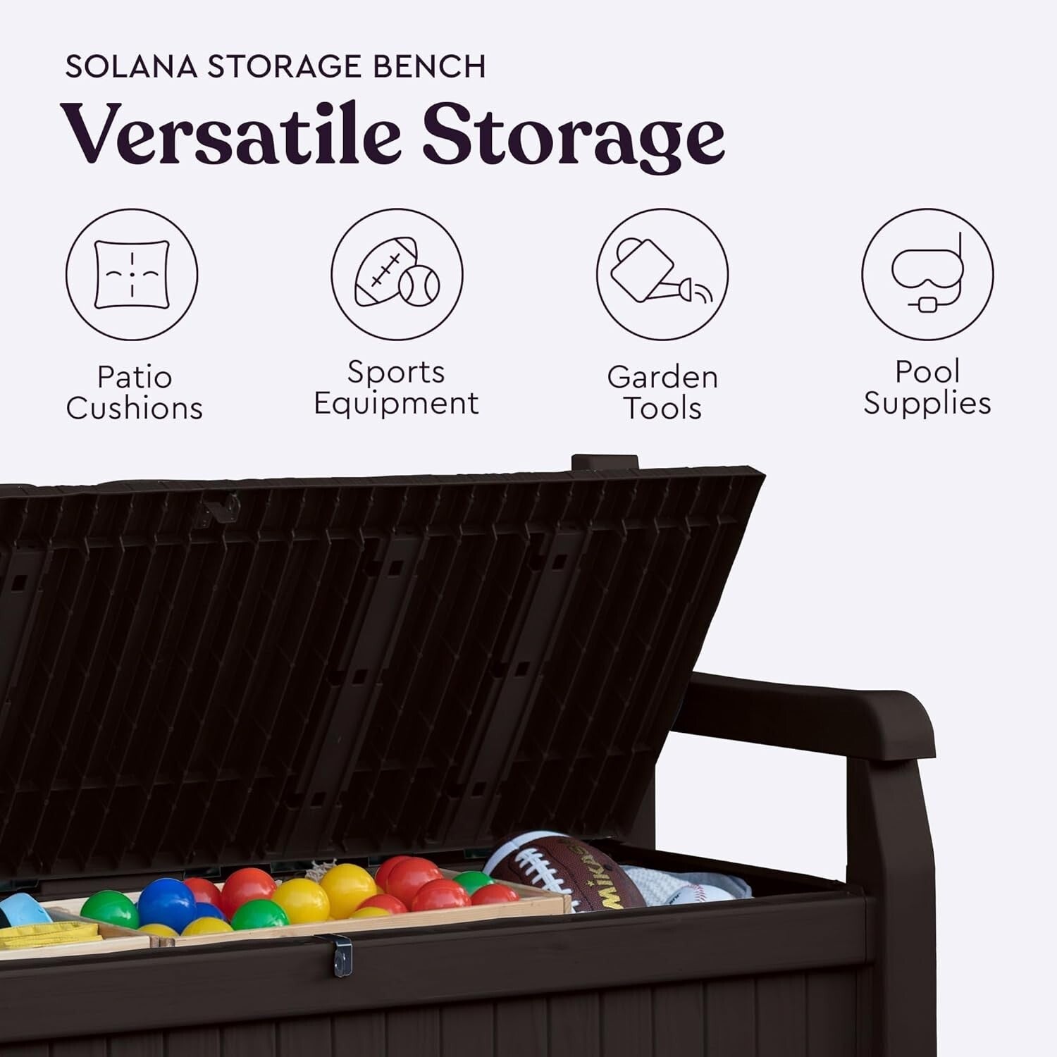 Elegant Outdoor Storage Bench - 70 Gallon Resin Deck Box for Patio & Seating