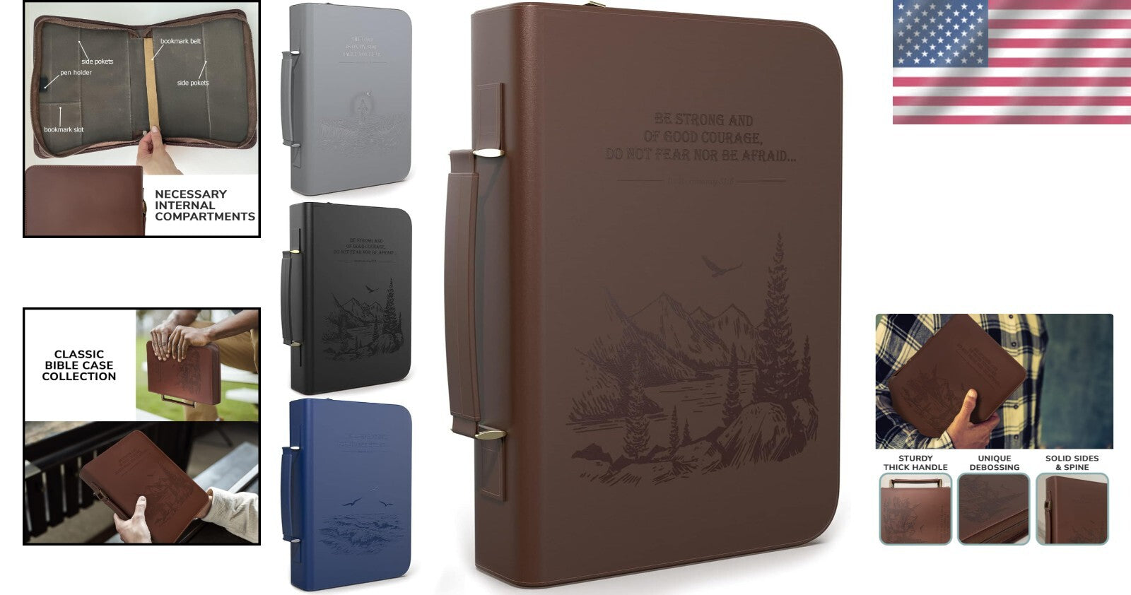 Extra Large Faux Leather Bible Carrying Case for Men & Women – Elegant & Durable