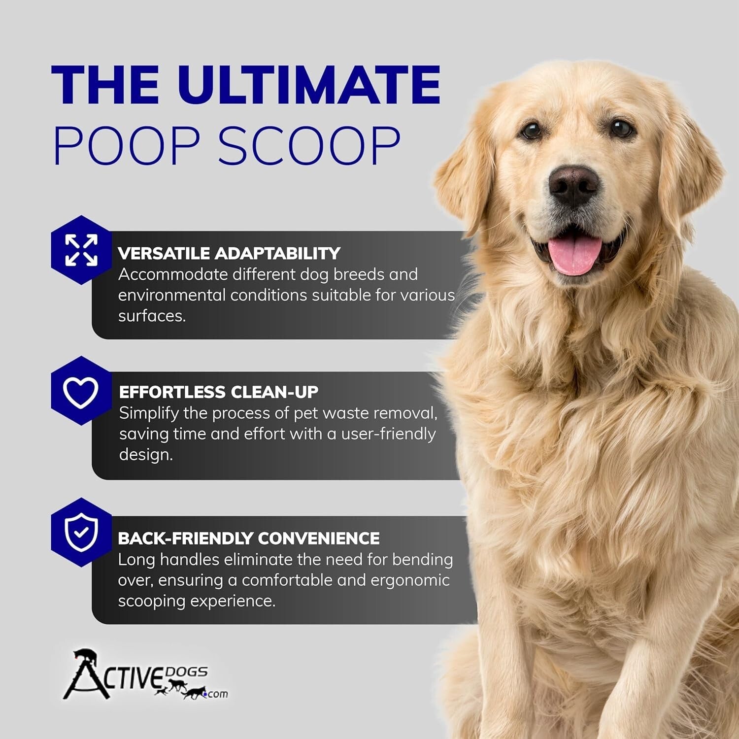 Best in Class Heavy-Duty Dog Pooper Scooper - Made in the USA with Comfort Grip