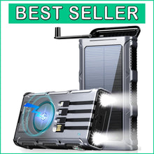 Load image into Gallery viewer, 45800mAh Solar Power Bank with Built-In Cables &amp; Flashlight - Fast Charging