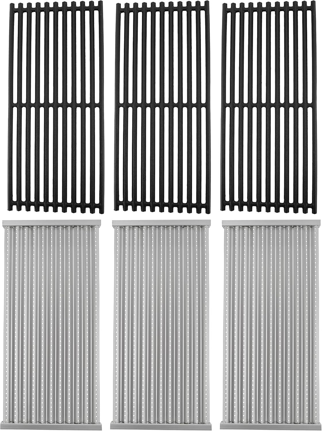 Premium Cast Iron Grill Grates & Stainless Steel Emitter Plates for Charbroil