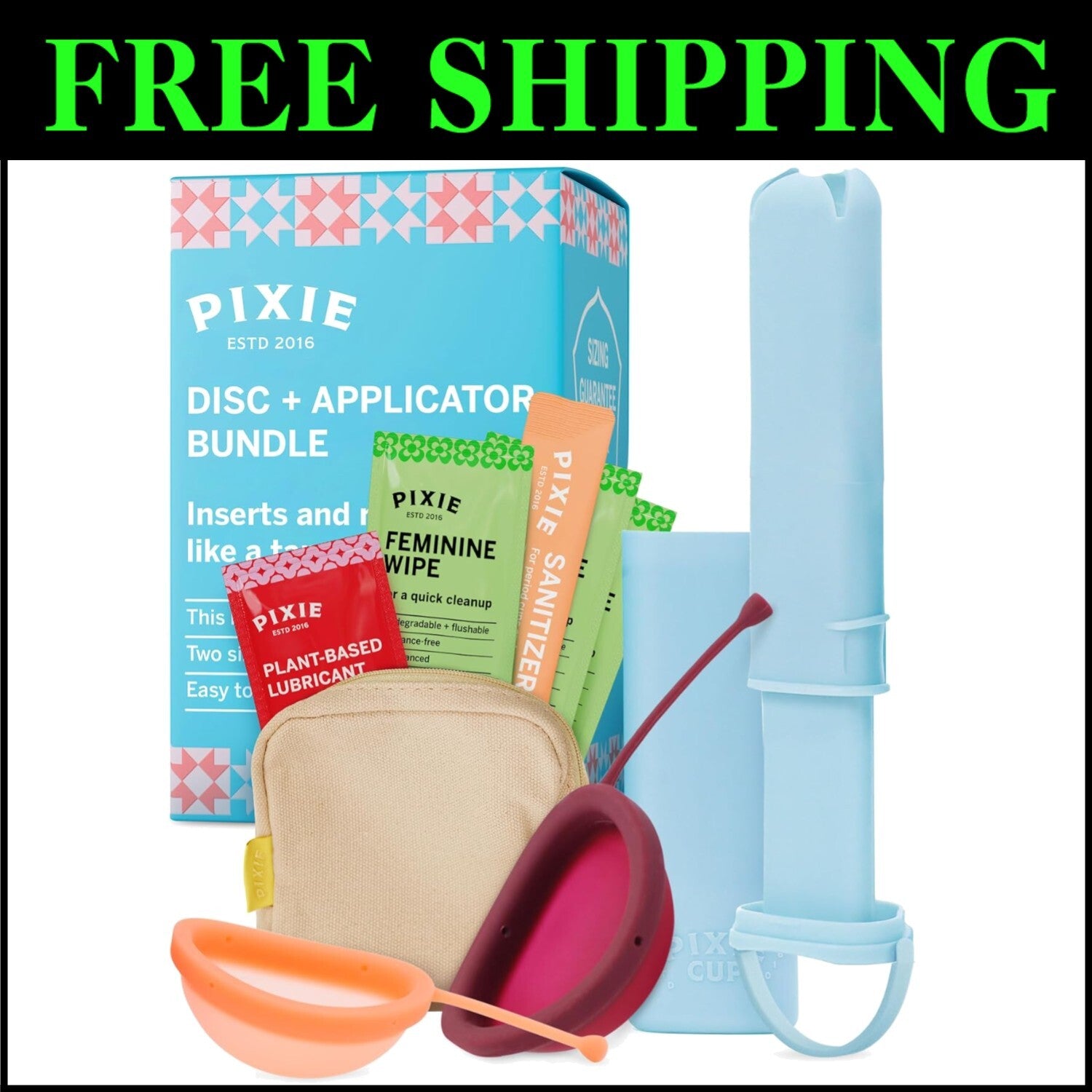 Effortless Insertion Applicator with 2 Soft Silicone Menstrual Discs – No Toxins
