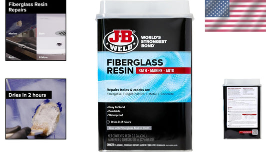 Lightweight Fiberglass Resin for Quick Repairs - Ideal for Tub, Boat, and Pool