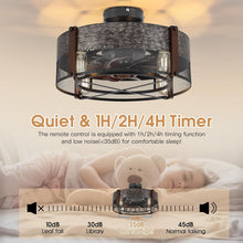 Load image into Gallery viewer, Bladeless Flush Mount Ceiling Fan with Timer - Vintage Style for Small Spaces