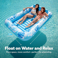 Load image into Gallery viewer, Comfortable XL Blue Inflatable Tanning Pool Lounger - Perfect for Summer Fun