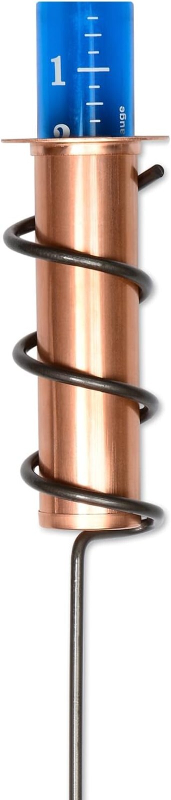 Durable Outdoor Rain Gauge with Shatterproof Tube - Copper Finish & Stable Mount