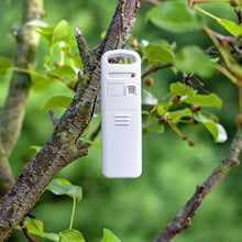 Load image into Gallery viewer, Self-Emptying Rain Gauge with Indoor/Outdoor Thermometer and Humidity Monitor