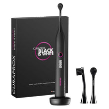 Load image into Gallery viewer, Hydrosonic Electric Toothbrush with Timer, Charger &amp; Travel Case - Black &amp; White