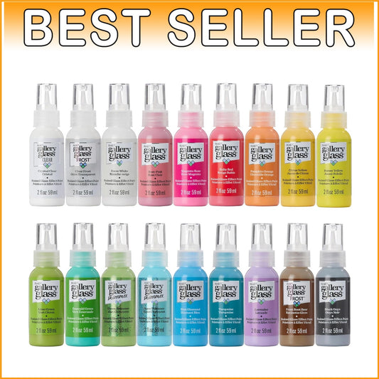 Colorful 2oz Acrylic Paint Set - 18 Non-Toxic Bottles for Suncatchers & Windows