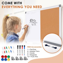 Load image into Gallery viewer, Versatile 36x24 Inch Magnetic Cork Board with Accessories for School &amp; Office