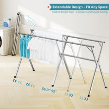 Load image into Gallery viewer, 95-Inch Heavy Duty Stainless Steel Clothes Drying Rack with 20 Windproof Hooks