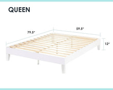 Load image into Gallery viewer, Queen Solid Wood Platform Bed, 12-Inch Height, Easy Assembly - Naturalista Grand