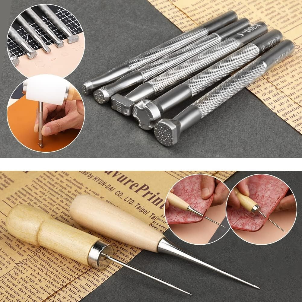 DIY Leather Tooling Kit for Creative Projects - Compact and Portable Design