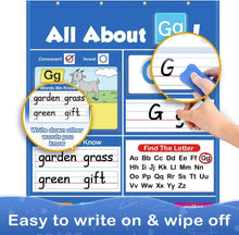 Load image into Gallery viewer, Interactive Alphabet Learning Pocket Chart with Write &amp; Wipe Surface for Kids