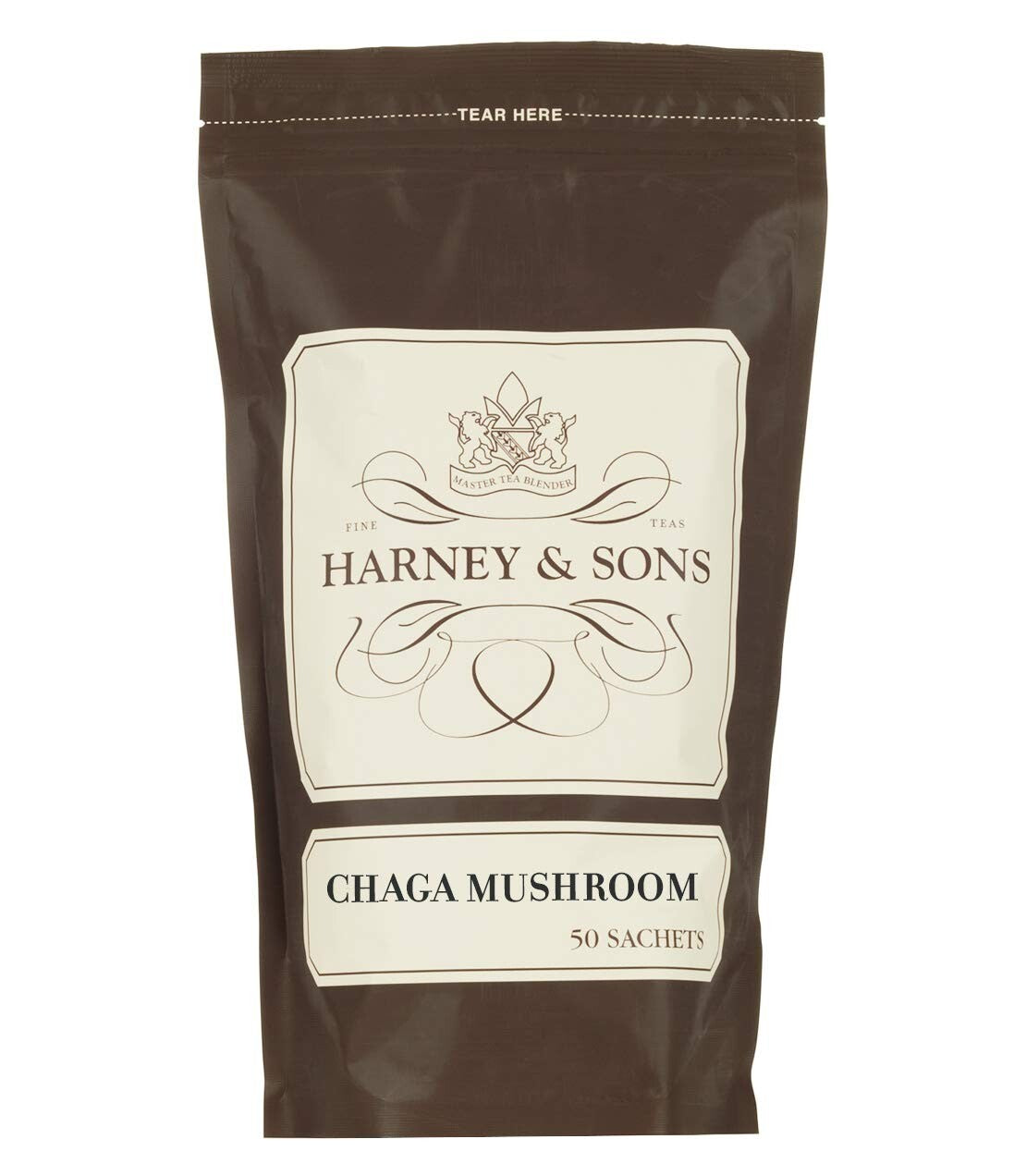 Calming 50-Pack Chaga Mushroom Tea Sachets - 100% Herbal, Rich in Antioxidants
