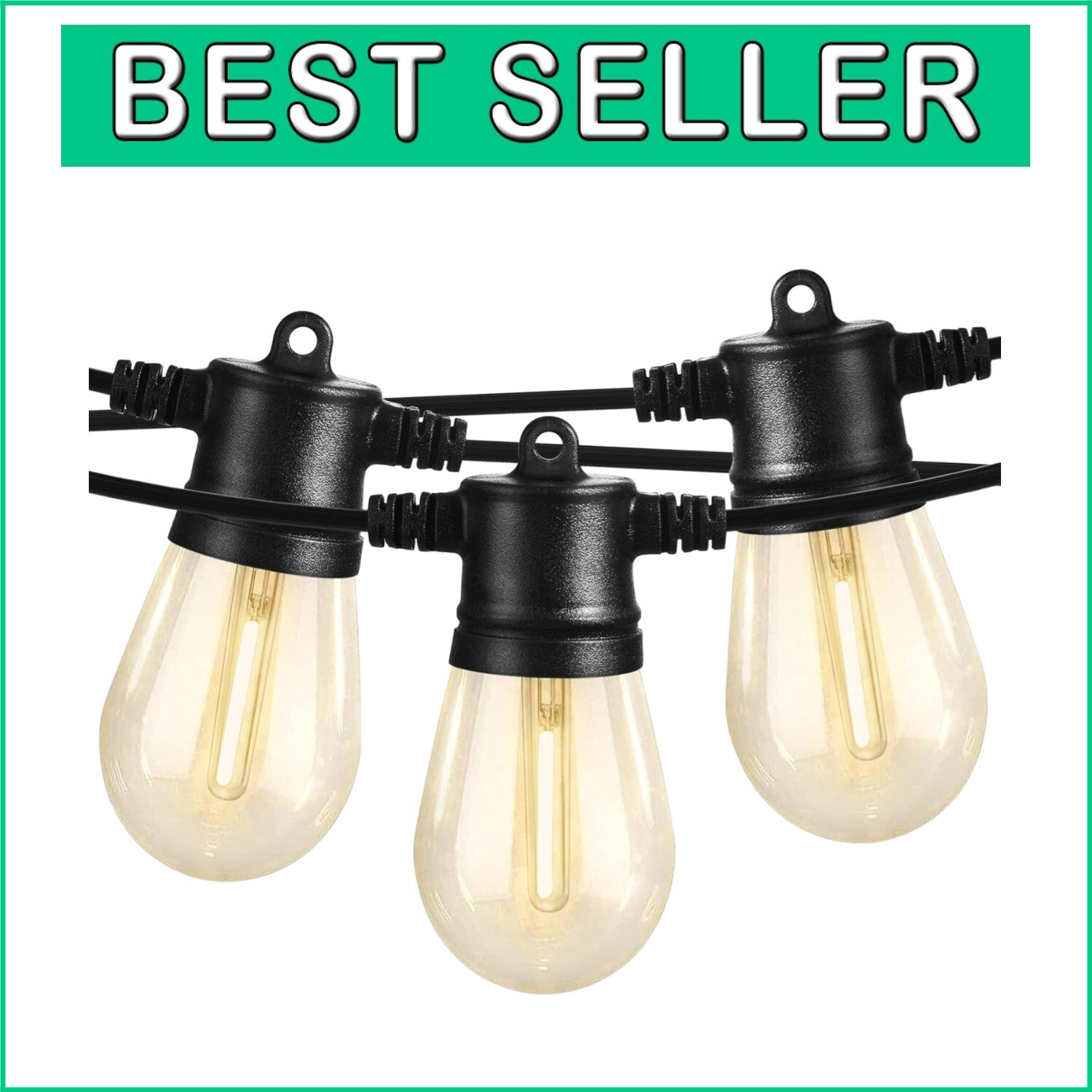 Elegant 96FT Patio Lights for Backyard Bliss - Weather-Resistant 32 LED Bulbs