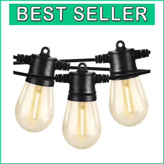 Elegant 96FT Patio Lights for Backyard Bliss - Weather-Resistant 32 LED Bulbs