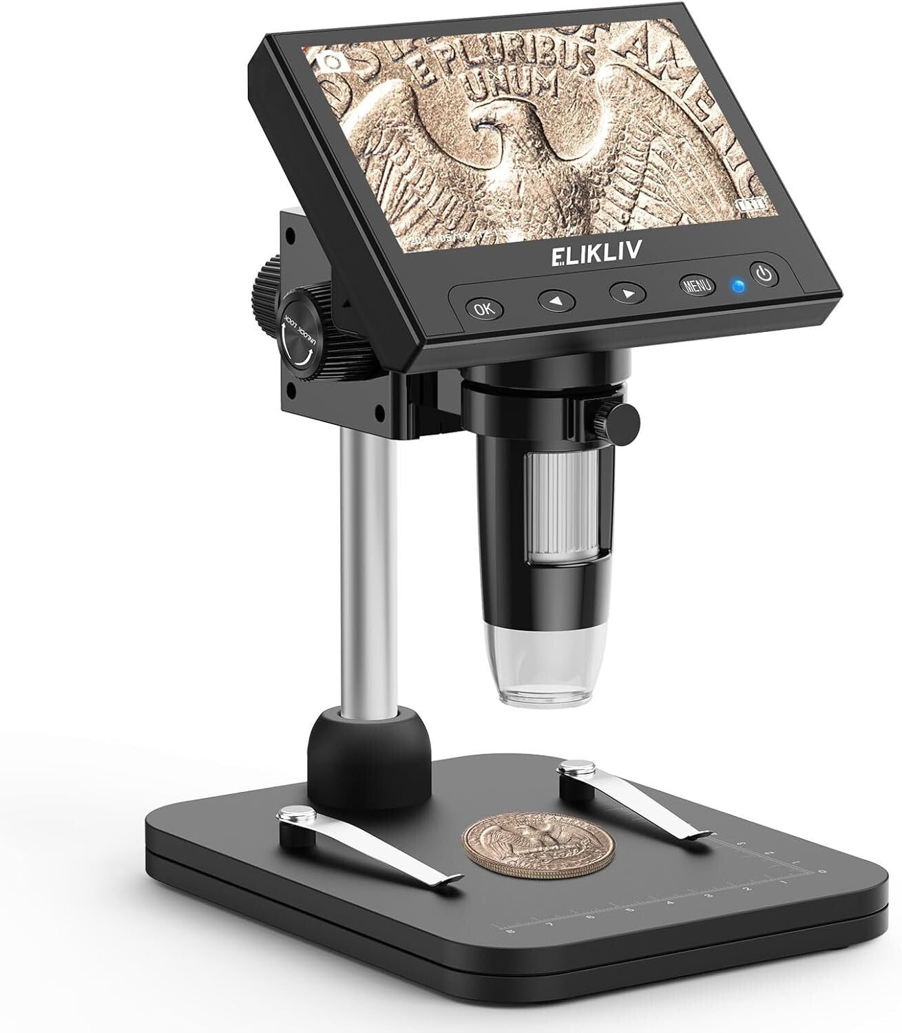 Rechargeable Digital Microscope with Adjustable Stand and Enhanced LED Lighting