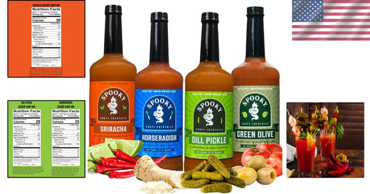 32 Oz Bloody Mary Mix Bundle – Dill Pickle, Sriracha, Green Olive, Horseradish