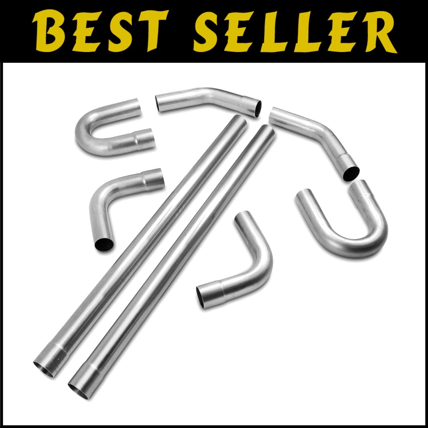 Custom 3" T304 Stainless Steel Exhaust Pipe Kit - 16G, 8 PCS with Mandrel Bends