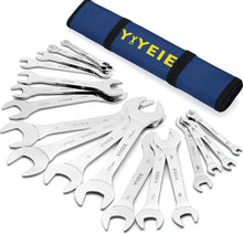 Load image into Gallery viewer, Professional 18-Piece Metric &amp; SAE Wrench Collection - Polished Chrome Finish