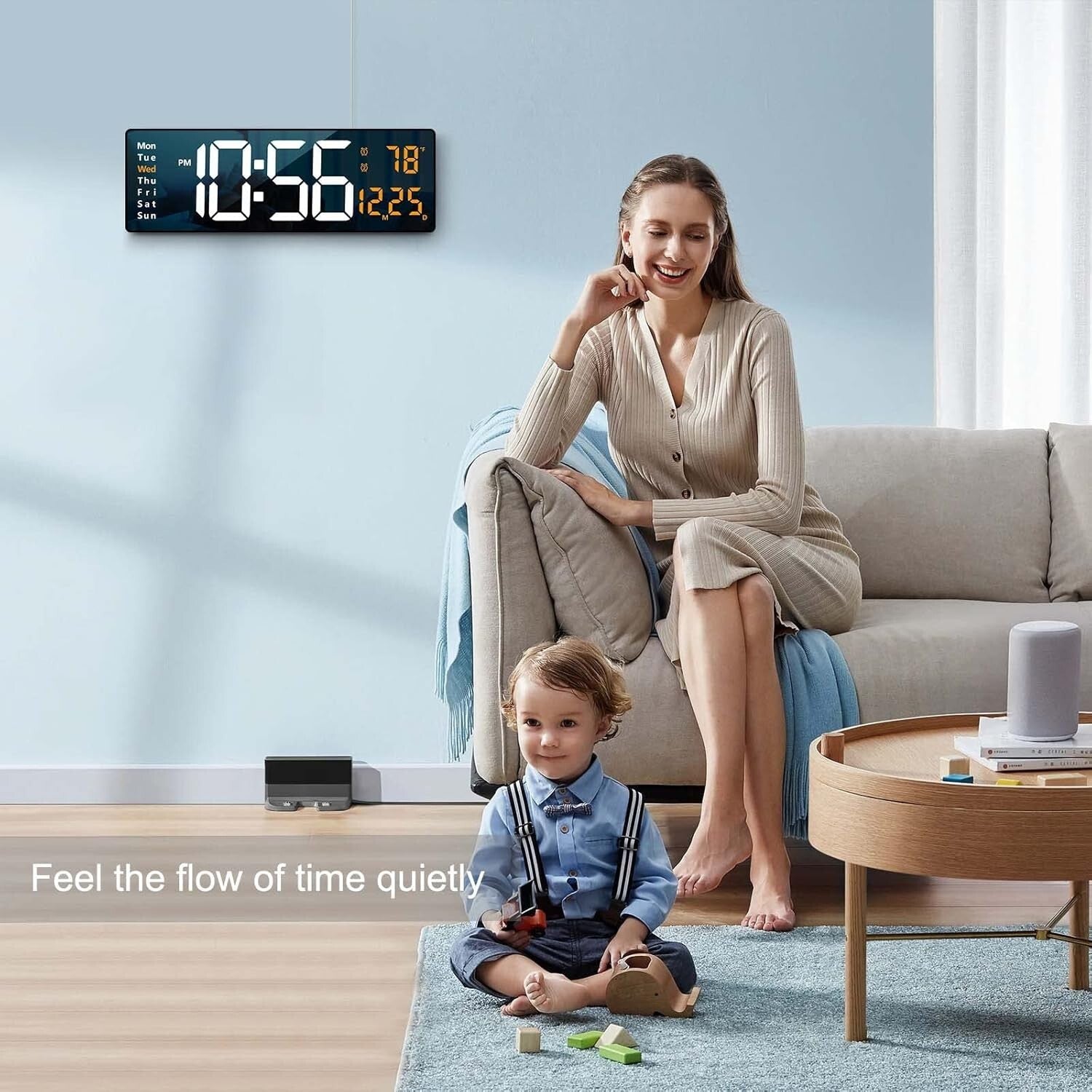 Stylish 16.2 Inch LED Wall Clock – Modern Design with Remote Control Features