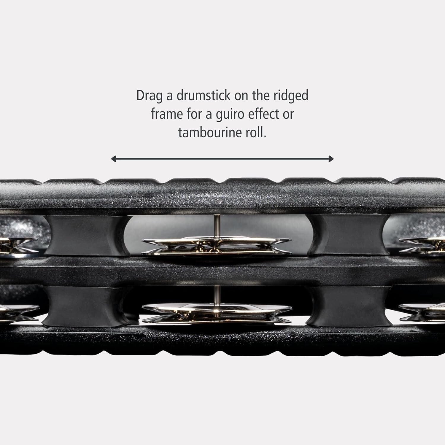 Traditional Handheld Tambourine - Ergonomic Black Frame, Built for All Musicians