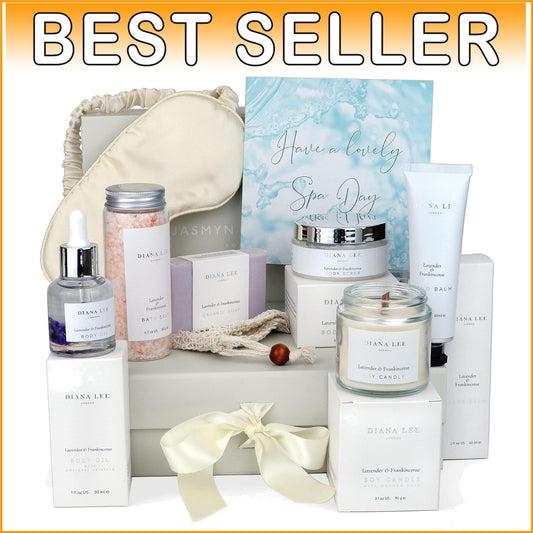 10-Piece Spa Gift Basket - Lavender & Frankincense Relaxation Gifts for Her