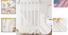 Load image into Gallery viewer, Water-Resistant Linen Shower Curtain with Removable Liner &amp; Top Window Design
