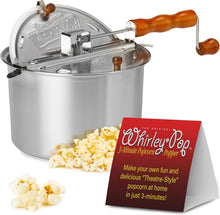 Load image into Gallery viewer, Movie Night Essential: Whirley Pop Silver 6-Quart Gourmet Popcorn Popper
