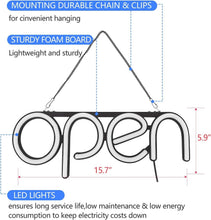 Load image into Gallery viewer, 16x6 Energy-Saving LED Open Sign with Double-Sided Open/Closed Display