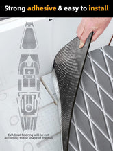 Load image into Gallery viewer, Non-Slip Self-Adhesive Grey EVA Boat Flooring Mat 94.5''x15.7'' with White Lines