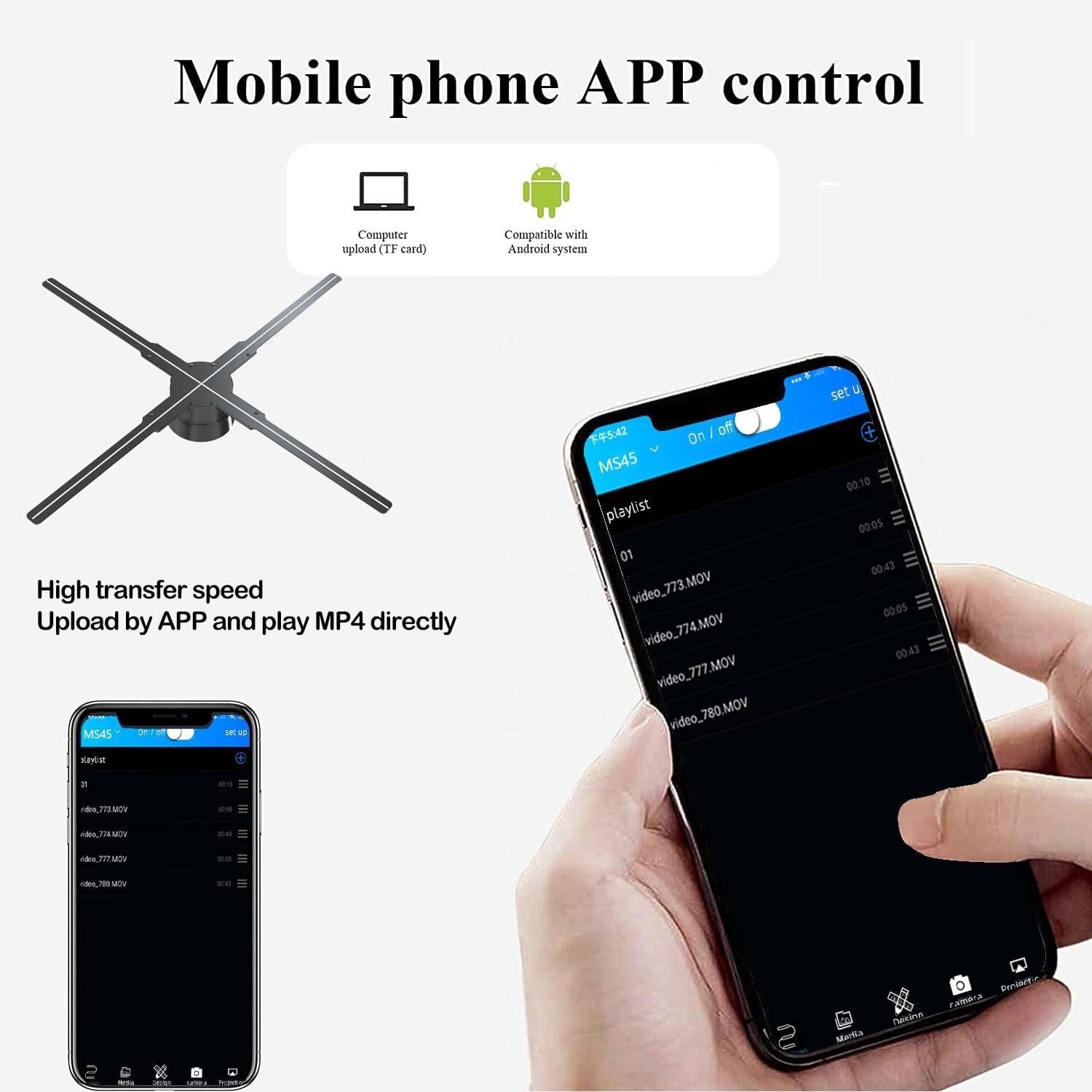 Compact 18.1" Hologram Projector for Events & Businesses with Remote Control