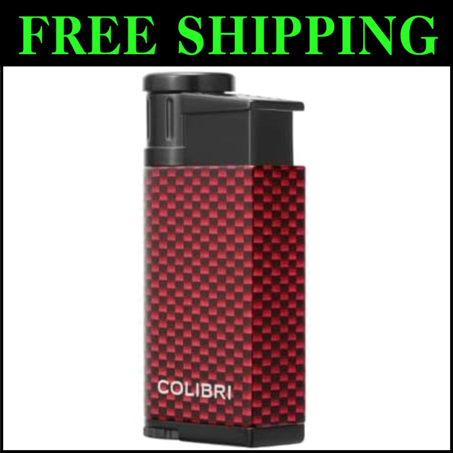 EVO Jet Flame Butane Lighter - Red Carbon Fiber - Windproof & Refillable Design